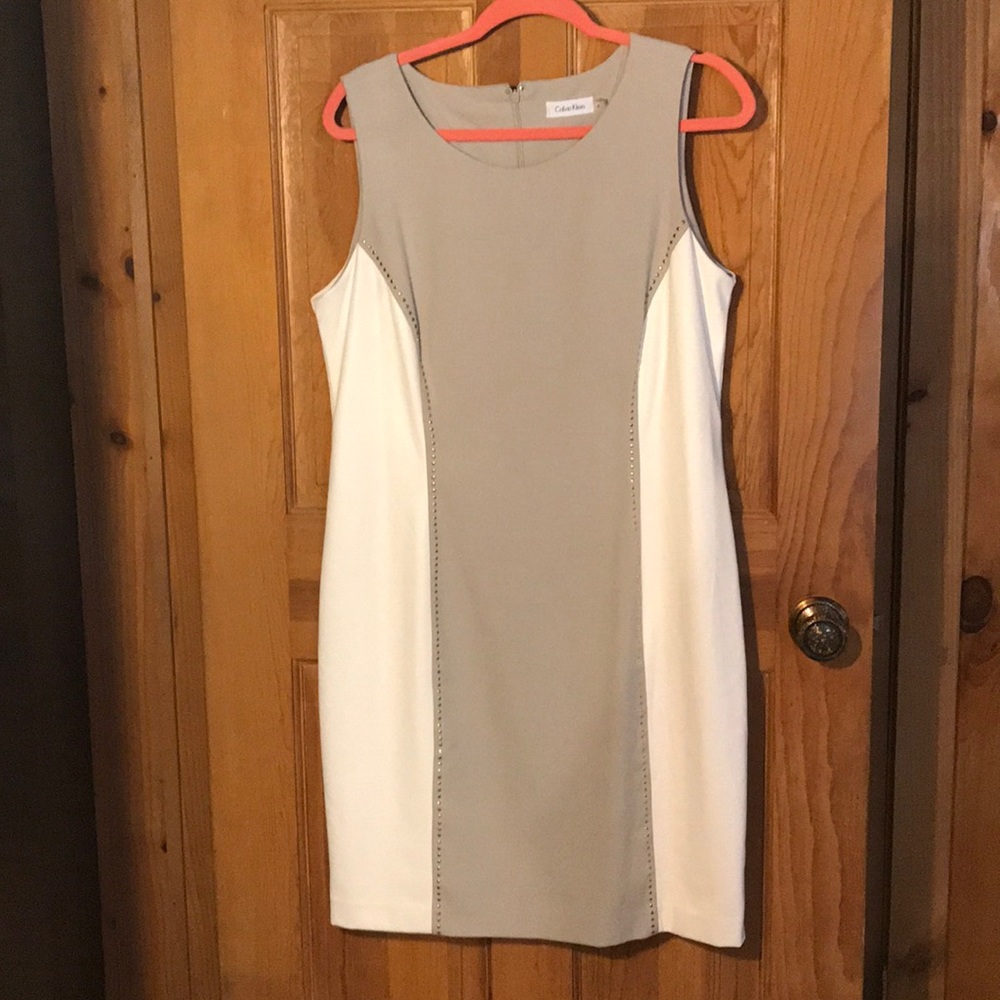 90’s style CK faux stretch leather dress.